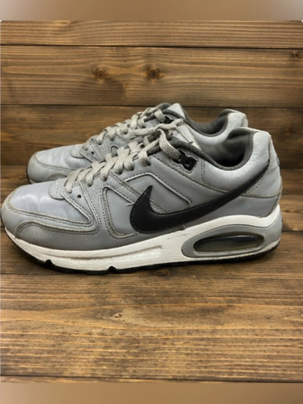 Nike Air Max Command Gray Black Leather Sneakers Men’s Size 9 Shoes 749760-012
